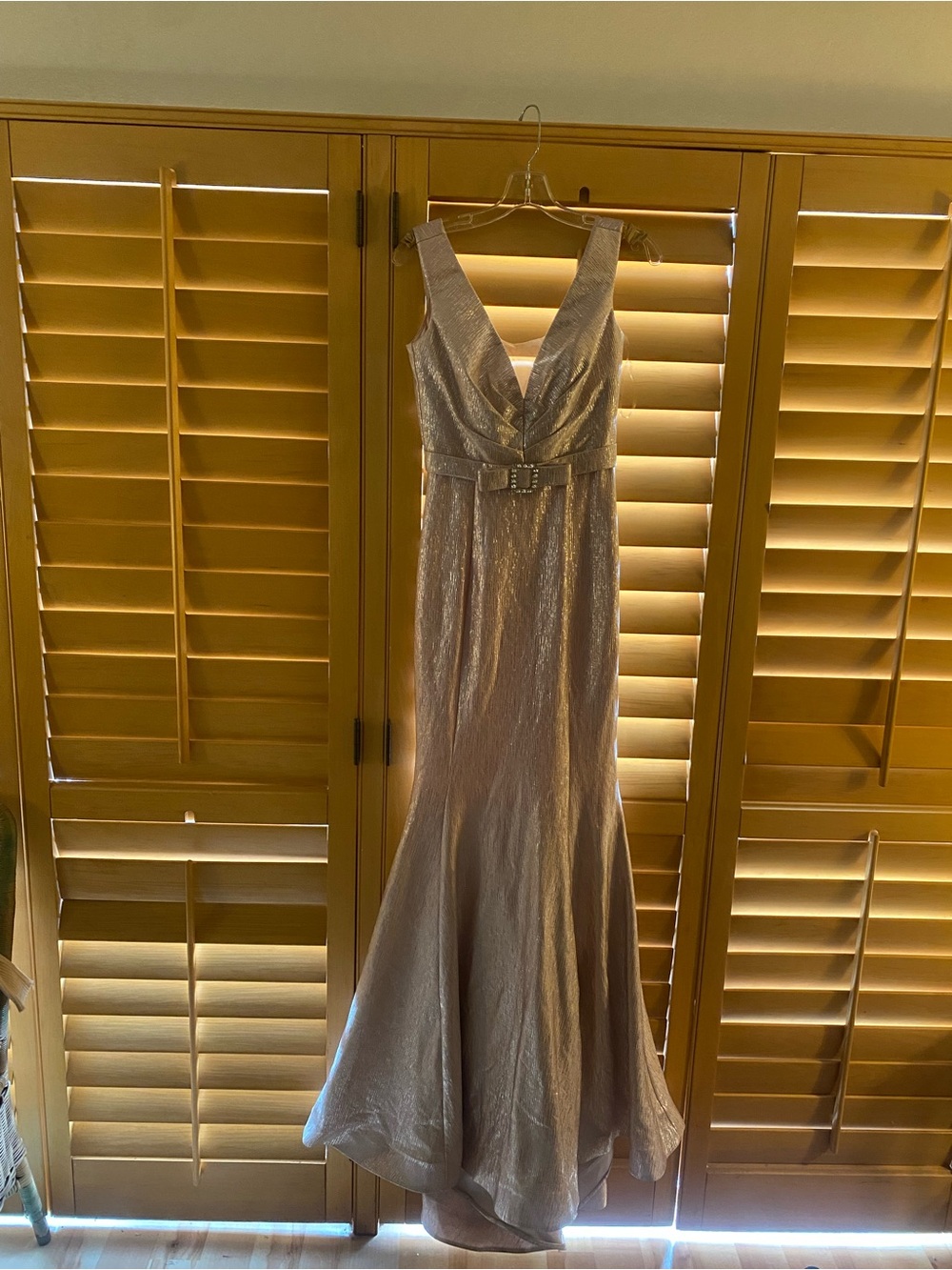 SheSay Couture Metallic Shimmer Mermaid Gown Sz 38 US 6